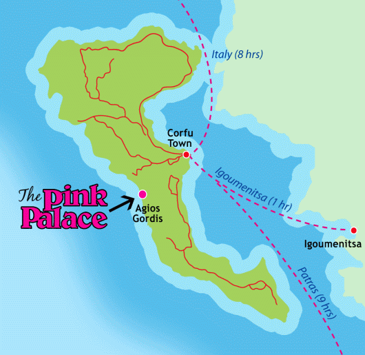 map of corfu ferries