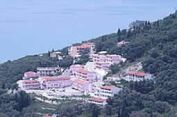aerial view of the pink palace